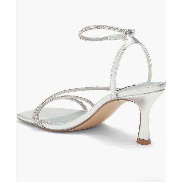 Steve Madden Meggie Crystal Ankle Strap Sandal silver sz 10 - Picture 5 of 11